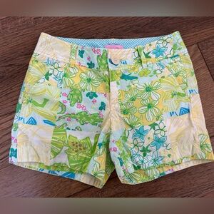 LILLY PULITZER ALLIGATOR PATCHWORK SHORTS JUNIOR Size 0